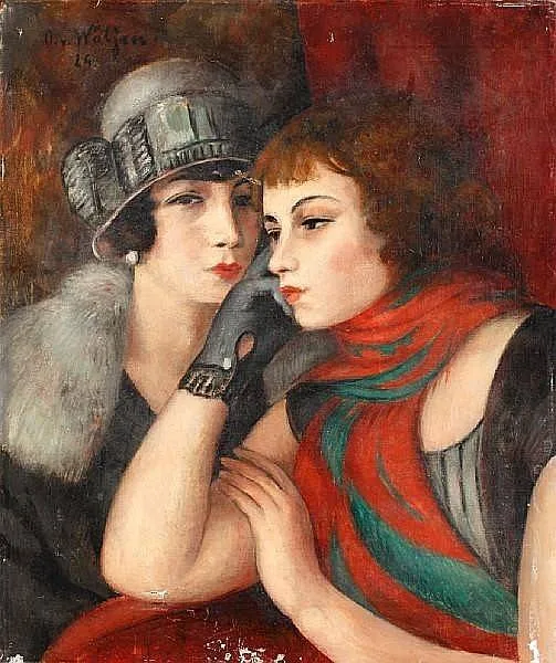 Otto von Waetjen, Two Elegant Young Ladies, 1925