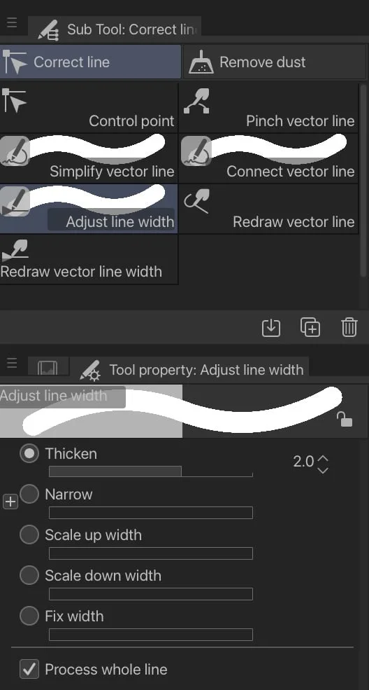 adjust line width clip studio paint