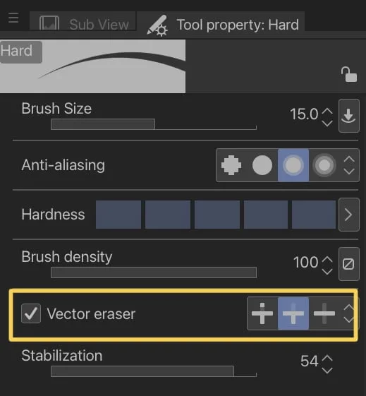 vector layer eraser clip studio paint