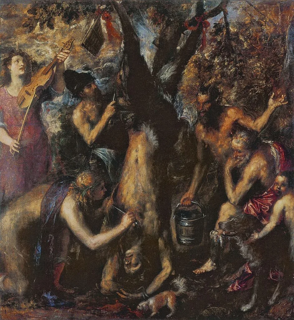 Titian. The Flaying of Marsyas. ca. 1570.