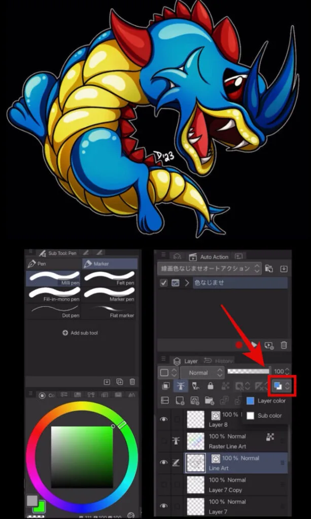 change layer expression color clip studio paint csp recolor your line art