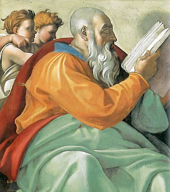 Michelangelo. Prophet Zechariah, Sistine Ceiling. 1508-1512.