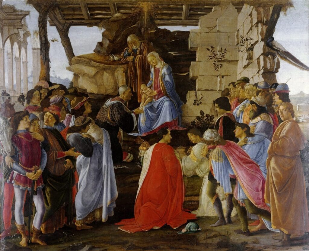 Adoration of the Magi by Botticelli hidden self-portraits