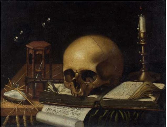 Vanitas Still Life with Soap Bubbles by Joannes de Cordua (Attr.). 1650-1702.