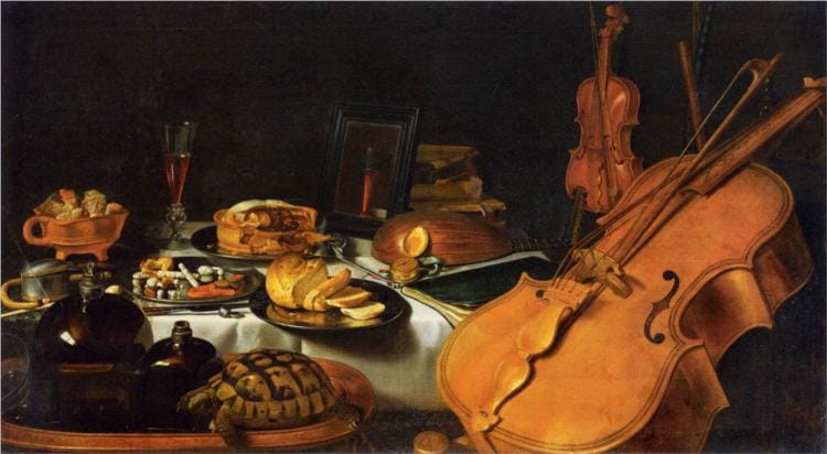 Still Life with Musical Instruments by Pieter Claesz. 1623.